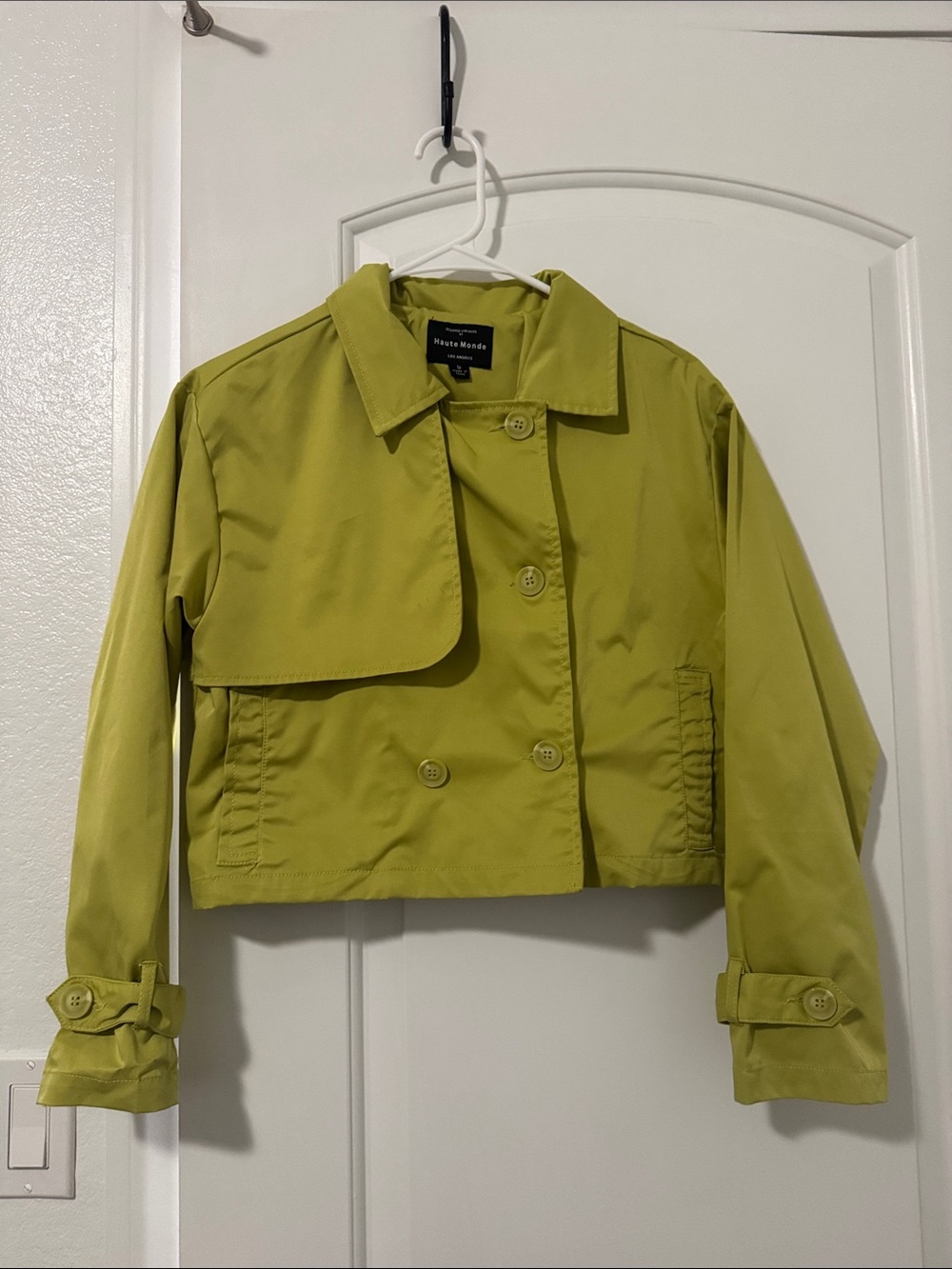 Marina Rinaldi Cropped Lime-Green Trench Coat